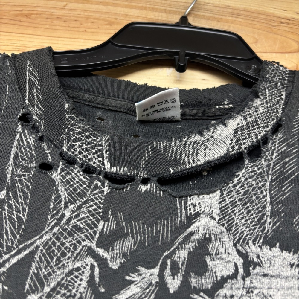 Vintage Cabela's Wolf Shirt Mens‎ XL Black Wilderness Animal Graphic Tee 90s USA - Picture 3 of 16